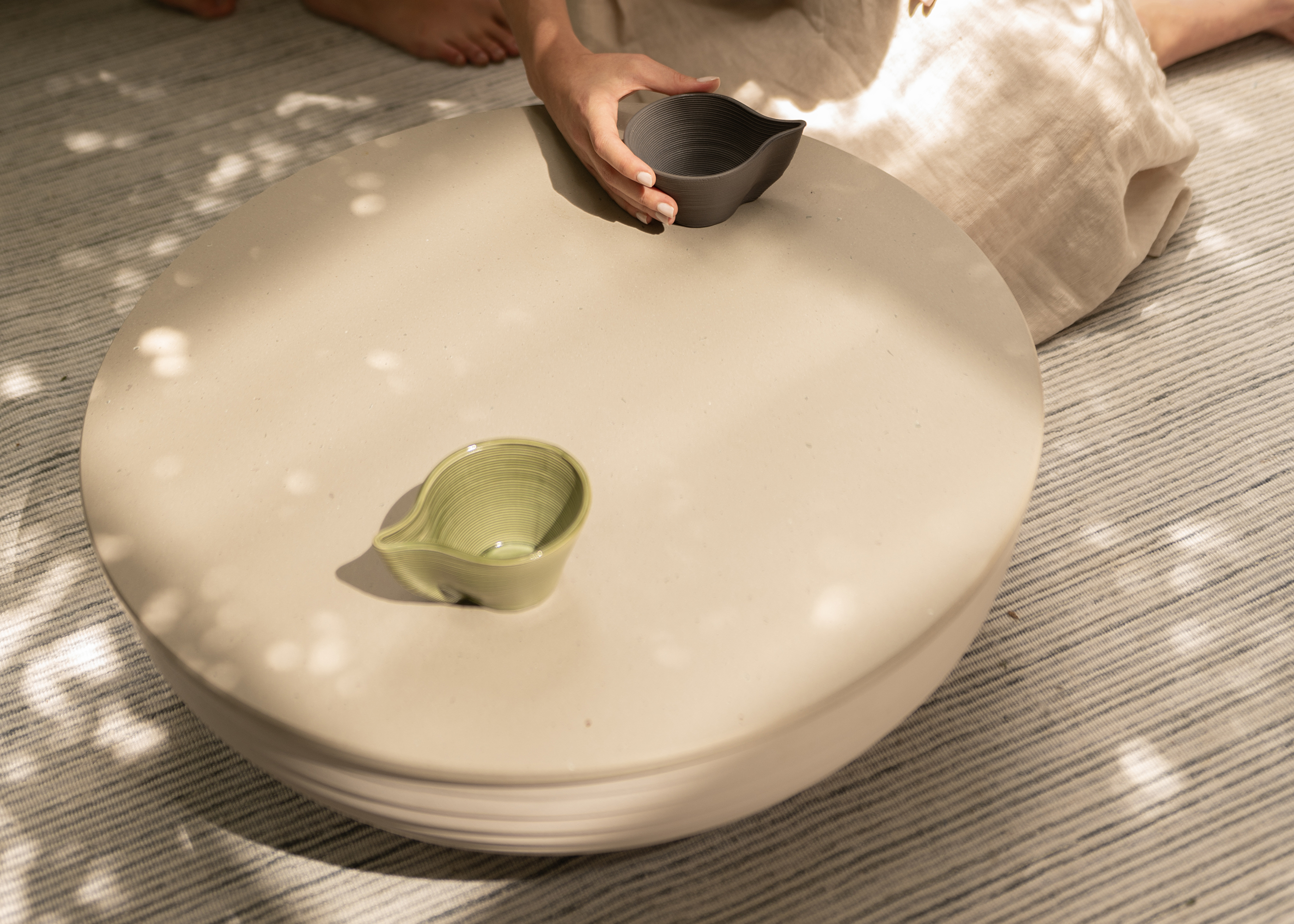 Circular Fiber Coffee Table Large